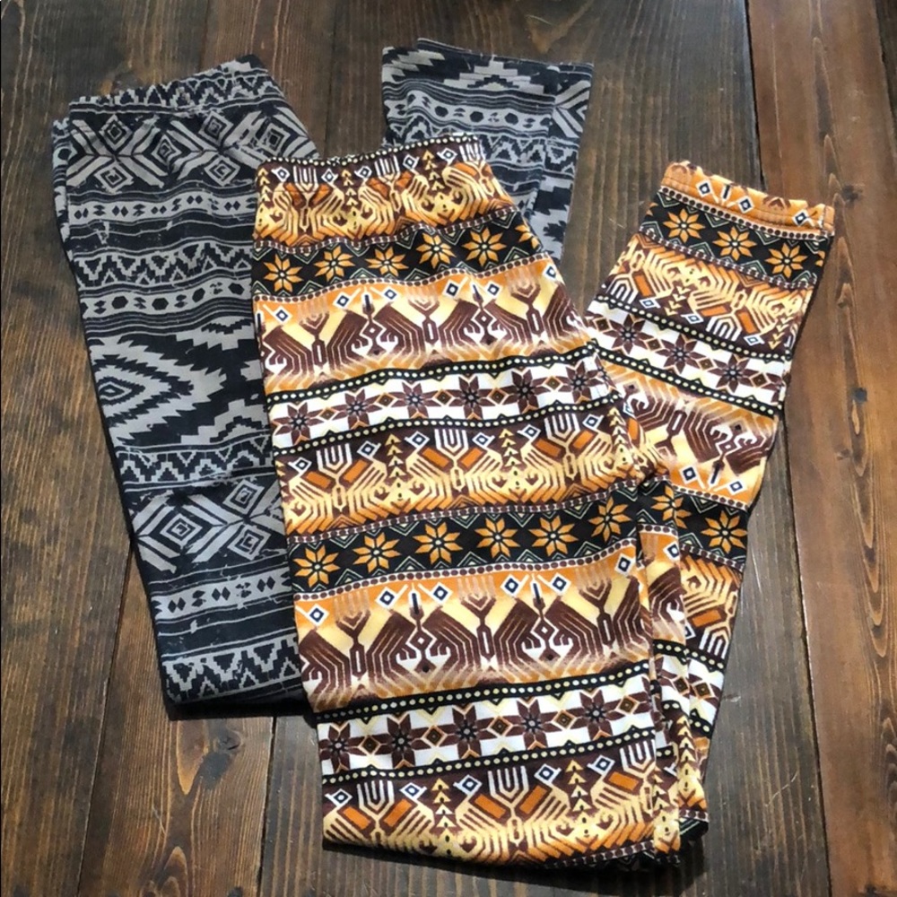 Two pairs of tribal leggings